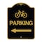Signmission BicycleParking Left Arrow, Black & Gold Aluminum Architectural Sign, 18" x 24", BG-1824-24316 A-DES-BG-1824-24316 - alternate 1